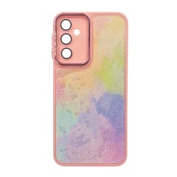 Samsung Galaxy A34 5G Pink Glitter Silicone TPU Case With Camera Lens Protector Elektro