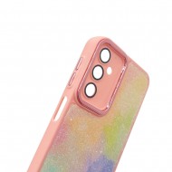 Funda De Silicona TPU Samsung Galaxy A24 4G Rosa Glitter Con Lente Protectora De Cámara Elektro