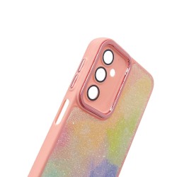 Samsung Galaxy A34 5G Pink Glitter Silicone TPU Case With Camera Lens Protector Elektro