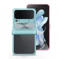 Samsung Galaxy Z Flip 4 Pink Blue With Sliding Window TPU Silicone Case