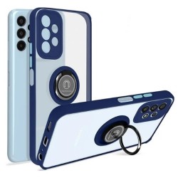 Funda De Silicona TPU Samsung Galaxy A13 4G/A135 Azul Con Protector De Cámara Y Anillo Magnetico