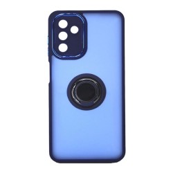 Capa Silicone Com Anel De Dedo Samsung Galaxy A35 5g Azul Com Protetor De Câmera Elektro