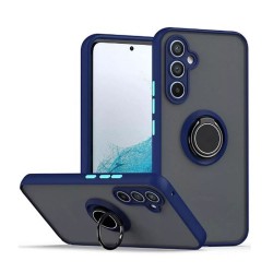 Samsung Galaxy A15 Blue TPU Silicone Case With Magnetic Finger Ring And Camera Protector