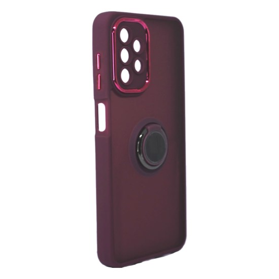 Capa Silicone Tpu Com Anel De Dedo Magnético Samsung Galaxy A13 4g A135/A137 Roxo Com Protetor De Câmera Elektro