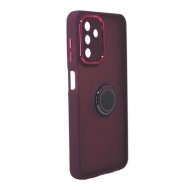 Funda De Silicona TPU Samsung Galaxy A24 4G Violeta Anillo Magnetico Con Protector De Cámara