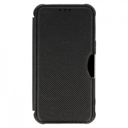 Xiaomi Redmi A1 Black Razor Carbon Flip Cover Case With Camera Protector