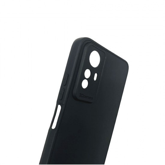 Capa Silicone Xiaomi Redmi Note 12s Preto Com Protetor De Câmera 3d