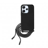 Funda De Silicona Xiaomi Redmi 12 Negro Con Cuerda