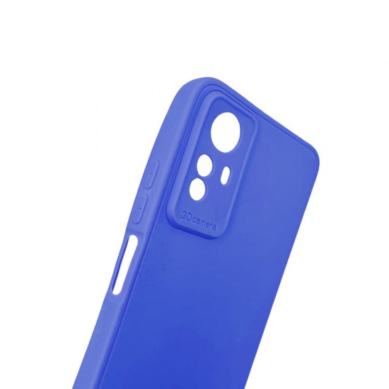 Xiaomi Redmi Note 12s Blue Silicone Case With 3D Camera Protector