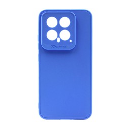 Capa Silicone Xiaomi 14 Azul Com Protetor De Câmera 3d