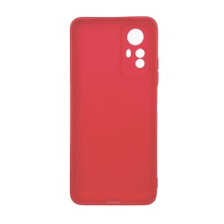 Xiaomi Redmi Note 12s Red Silicone Case With 3D Camera Protector