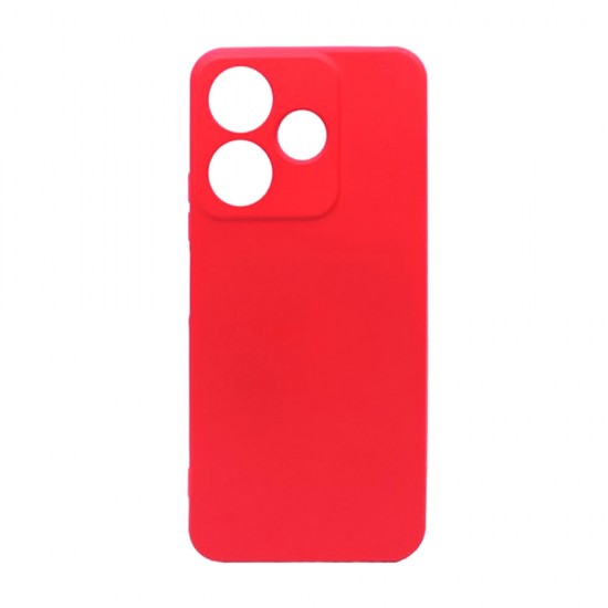 Capa Silicone Gel Xiaomi Redmi 13 Vermelho Com Protetor De Câmera