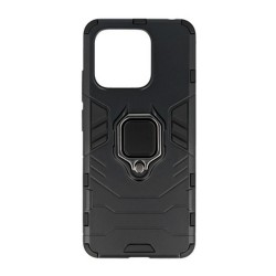 Xiaomi Redmi 12C Black Ring Armor Armor Carbon Anti-Shock Silicone Case