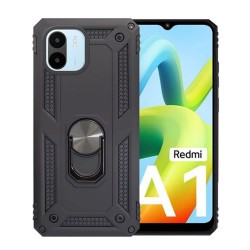 Xiaomi Redmi A1 Black Ring Armor Armor Carbon Anti-Shock Silicone Case