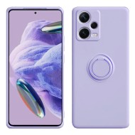 Funda De Silicona Xiaomi Redmi Note 12 Pro Plus Lila Con Protector De Cámara Y Soporte De Anilla