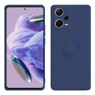 Funda De Silicona Xiaomi Redmi Note 12 Pro Plus Azul Oscuro Con Protector De Cámara Y Soporte De Anilla