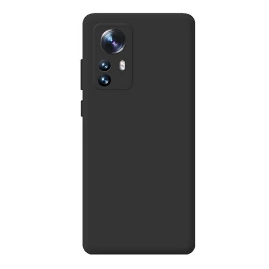 Funda De Gel De Silicona Xiaomi 12 Lite Negro Con Protector De Cámara