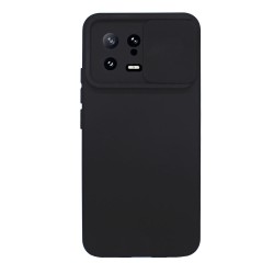 Xiaomi 13 Black With Camera Protector And Sliding Window Silicone Gel Case