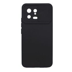 Xiaomi 13 Black With Camera Protector And Sliding Window Silicone Gel Case