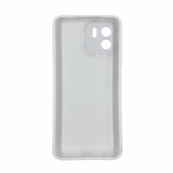 Xiaomi Redmi A1 White Fabric Tweed Silicone Gel Case With Camera Protector