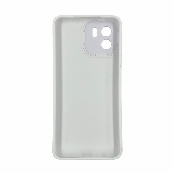 Xiaomi Redmi A1 White Fabric Tweed Silicone Gel Case With Camera Protector