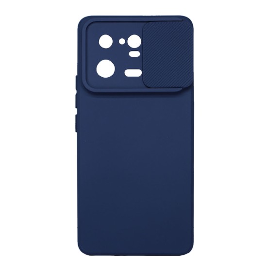 Funda De Gel De Silicona Xiaomi 13 Pro Azul Marino Con Protector De Cámara Y Ventana Deslizante