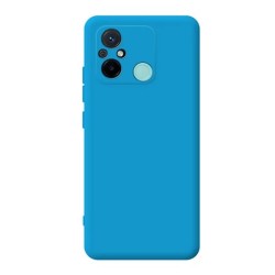 Xiaomi Redmi 12c Blue Silicone Gel Case With Camera Protector