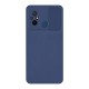 Funda De Gel De Silicona Xiaomi Redmi 12C Azul Marino Con Protector De Cámara Y Ventana Deslizante