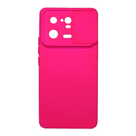 Funda De Gel De Silicona Xiaomi 13 Pro Rosa Shock Con Protector De Cámara Y Ventana Deslizante