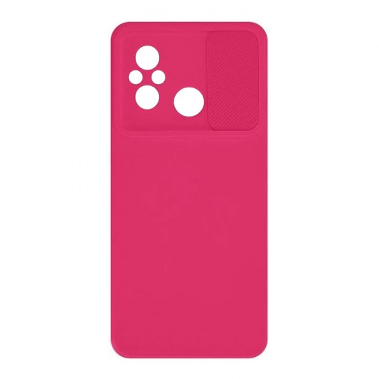 Xiaomi Redmi 12C Pink With Camera Protector And Sliding Window Silicone Gel Case