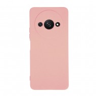 Capa Silicone Xiaomi Redmi A3 Rosa Com Protetor De Câmera
