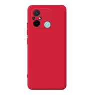 Funda De Gel De Silicona Xiaomi Redmi 12c Roja Con Protector De Cámara