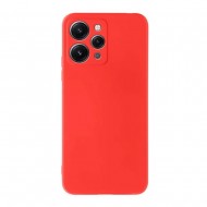 Funda De Gel De Silicona Xiaomi Redmi 12 Roja Con Protector De Cámara