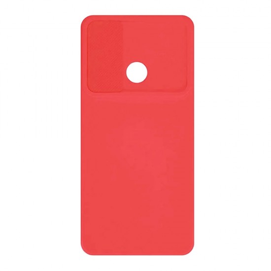 Funda De Gel De Silicona Xiaomi Redmi 12C Roja Con Protector De Cámara Y Ventana Deslizante