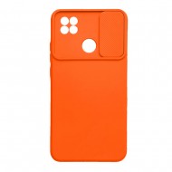 Funda De Gel De Silicona Xiaomi Redmi 10A/9C Naranja Con Protector De Cámara Y Ventana Deslizante