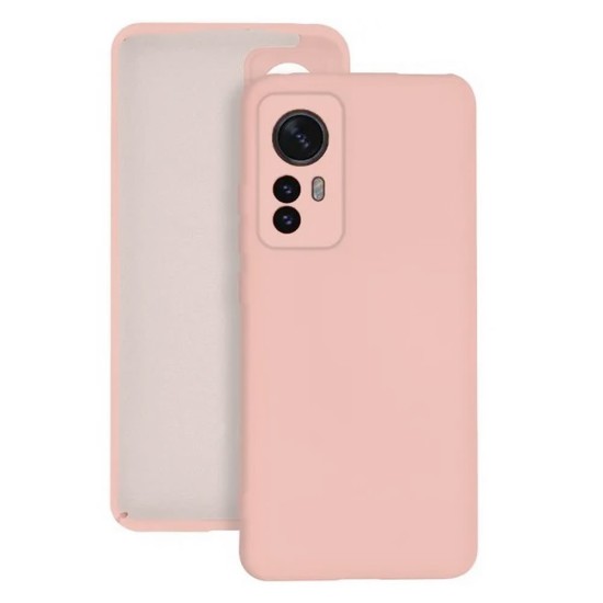 Capa Silicone Gel Xiaomi 12t/12t Pro Rosa Clara Com Protetor De Câmera