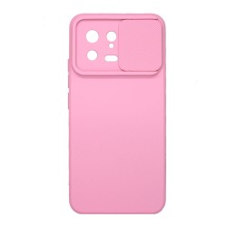 Xiaomi 13 Light Pink With Camera Protector And Sliding Window Silicone Gel Case