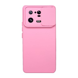 Xiaomi 13 Pro Light Pink With Camera Protector And Sliding Window Silicone Gel Case