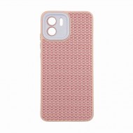 Xiaomi Redmi A1 Pink Fabric Tweed Silicone Gel Case With Camera Protector