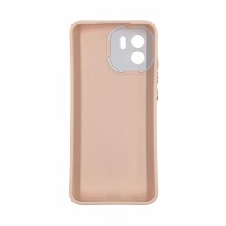 Xiaomi Redmi A1 Pink Fabric Tweed Silicone Gel Case With Camera Protector