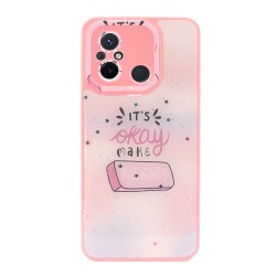 Xiaomi Redmi 12C Pink Mistakes Hard Silicone Case With Camera Protector