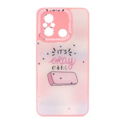 Xiaomi Redmi 12C Pink Mistakes Hard Silicone Case With Camera Protector