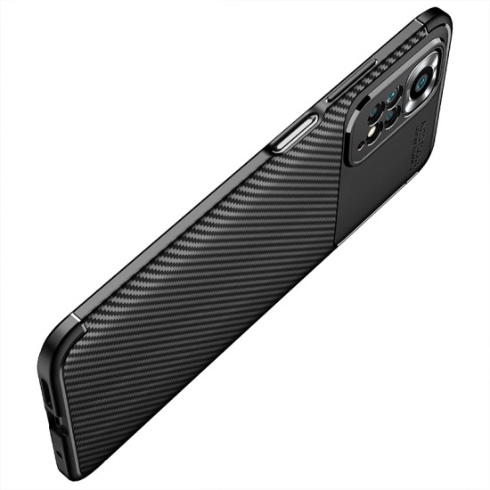 Funda De Gel De Silicona Carbon Xiaomi Redmi Note 11/Note 11s Negra Auto Focus Vennus Con Protector De Cámara