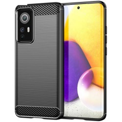 Funda De Gel De Silicona Carbon Xiaomi 12/12X Negra