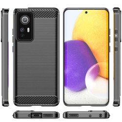 Funda De Gel De Silicona Carbon Xiaomi 12/12X Negra