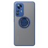 Capa Silicone Tpu Com Anel De Dedo Magnético Xiaomi 12 Lite Azul Com Protetor De Câmera Fosco
