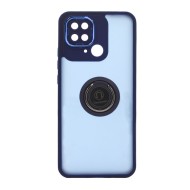 Funda De Silicona TPU Xiaomi Redmi 10C Azul Anillo Magnetico Con Protector De Cámara