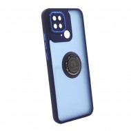 Funda De Silicona TPU Xiaomi Redmi 10C Azul Anillo Magnetico Con Protector De Cámara