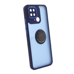 Xiaomi Redmi 10C Blue Magnetic Ring TPU Silicone Case With Camera Protector