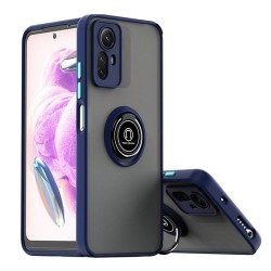 Xiaomi Redmi Note 12s Blue Magnetic Ring TPU Silicone Case With Camera Protector